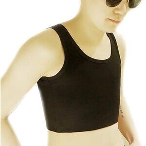 BaronHong Tomboy Trans Lesbian Pull On Closure Chest Binder Short Tank Top Elast